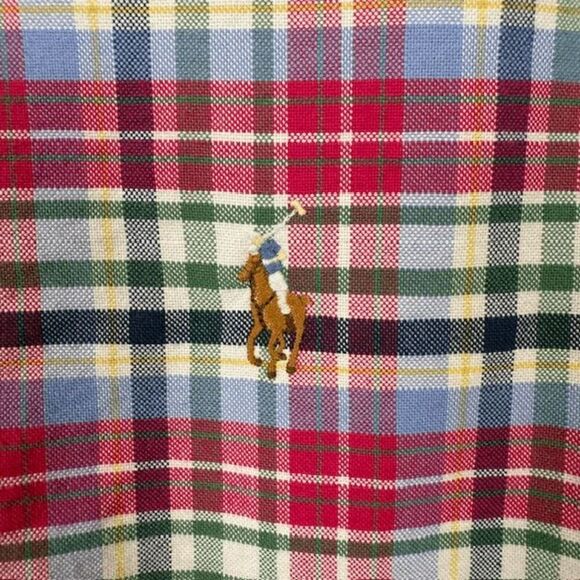 Vintage RALPH LAUREN Multicolor Madras Plaid Classic Button Down Men's Size XL - Picture 2 of 12